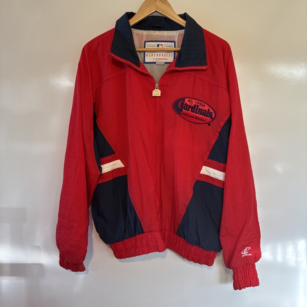 Vintage Logo Athletic St. Louis Cardinals Lined Zipped Front Jacket Men Med Sewn